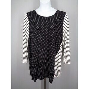 Chicos Zenergy Dot Stripe Mix Print Tunic Top Size 3 (16) XL New